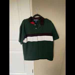 vintage polo golf ralph lauren Color Block Striped Polo Shirt XL Trim fit